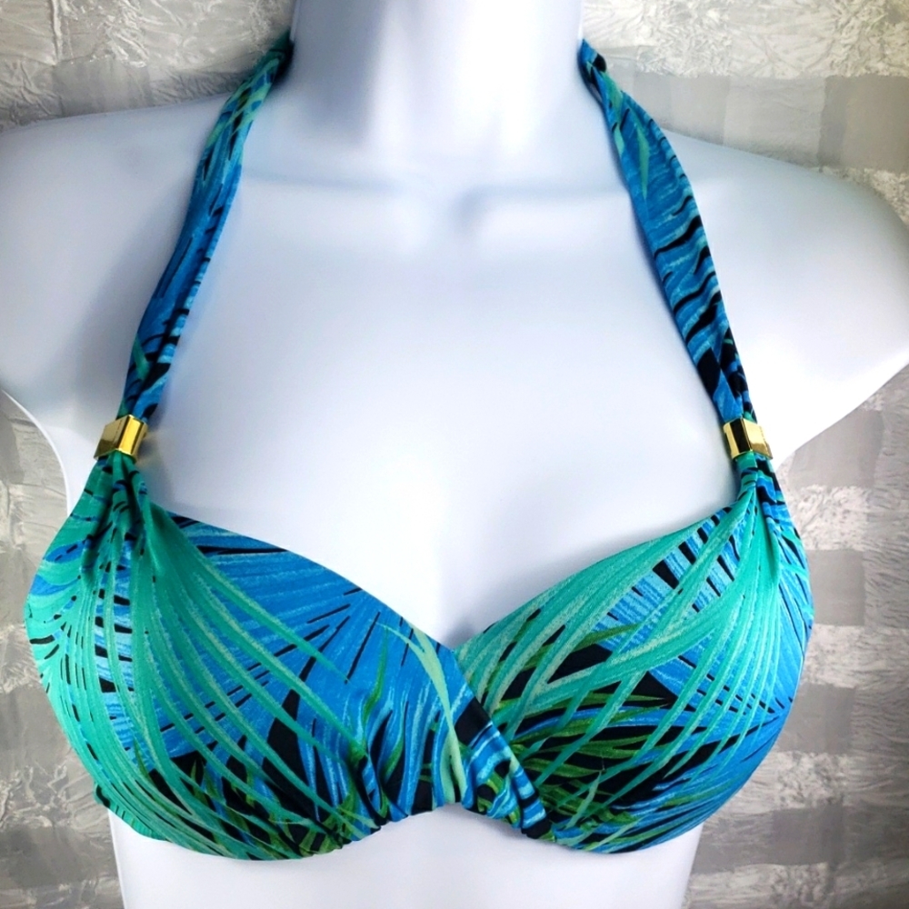 Victorias Secret Bikini Top Size 32B Blue, Green And Black